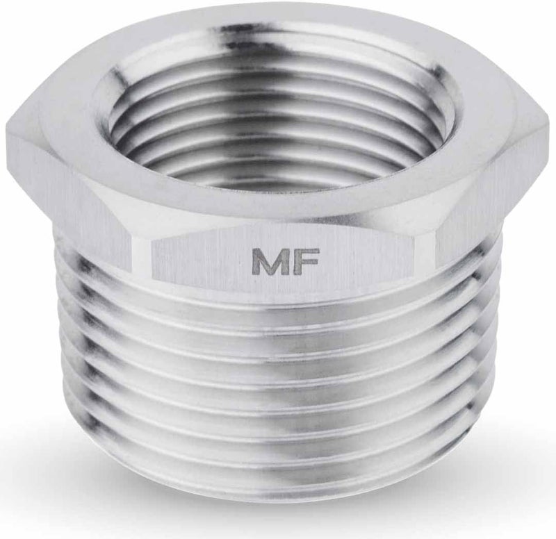 MAACFLOW Stainless Steel 1" Male NPT to 3/4" Female NPT Adapter Reducer Hex Bushing (Thread OD1.27" - ID 0.92") (Pack of 1) - Image 1